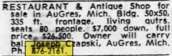 Chop House Restaurant - May 1966 For Sale